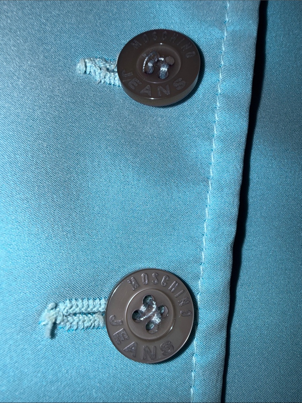 Vintage Moschino Iridescent Powder Blue Women's Tailored Blazer - Picture 5 of 6
